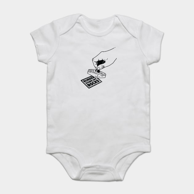 Rubber Stamp Art Rocks Baby Bodysuit by Cosmo Gazoo